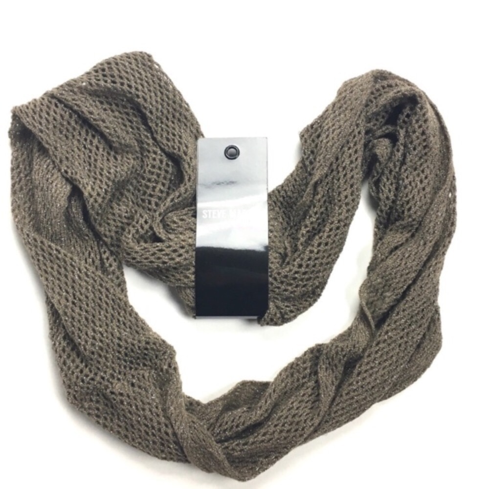 STEVE MADDEN Infinity Scarf Knit Metallic Sparkly Neutral Minimalist Boho NWT